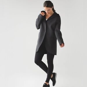 Lululemon city bound wrap heathered grey jacket with hood